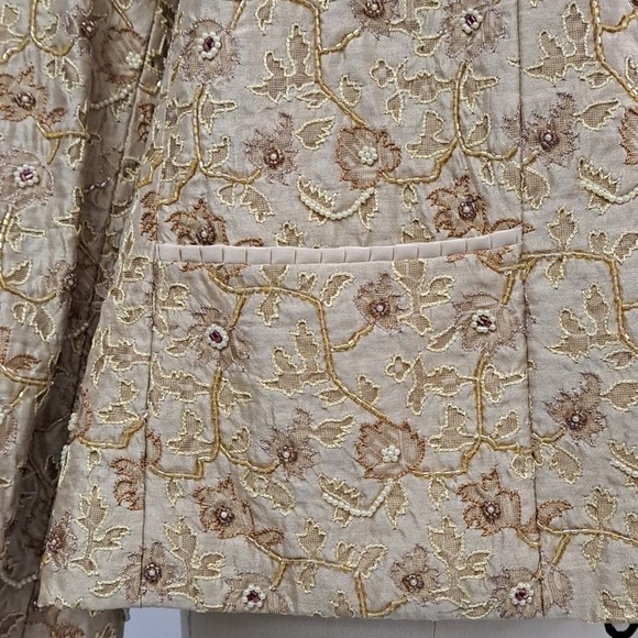 Doncaster VTG Collection Gold Silk beaded jacket Plus size 18 - Picture 4 of 7